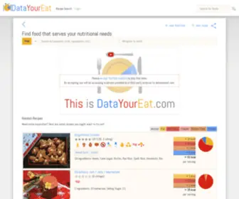 Datayoureat.com(Recipe and Food Search) Screenshot