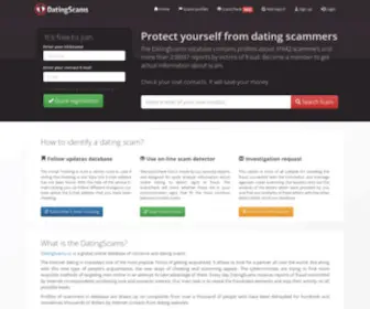 Datingscams.cc(The online database of dating scammers) Screenshot