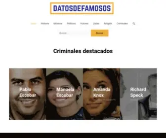 Datosdefamosos.com(Información sobre celebridades) Screenshot