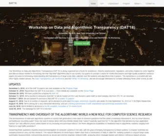 Datworkshop.org(Workshop on Data and Algorithmic Transparency) Screenshot