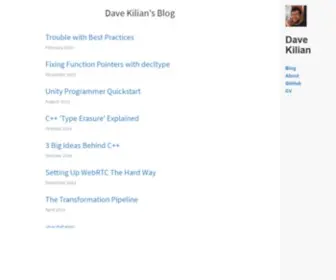Davekilian.com(Dave Kilian's Blog) Screenshot
