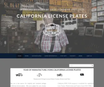 Davesclp.com(Vintage California License Plates) Screenshot