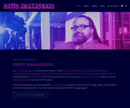 Davidanaxagoras.com(Award-winning TV writer and SFF author) Screenshot