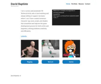 Davidbaptiste.com(Technical Artist) Screenshot