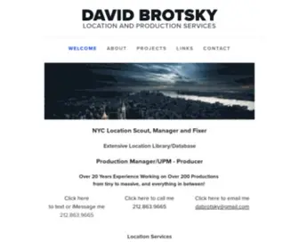 Davidbrotsky.com(NYC Location Scout and Manager. Production Manager/UPM) Screenshot