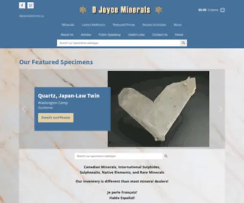 Davidkjoyceminerals.com(David K) Screenshot