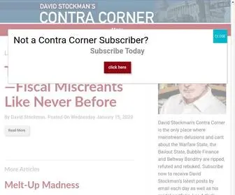 Davidstockmanscontracorner.com(Contra Corner Home) Screenshot