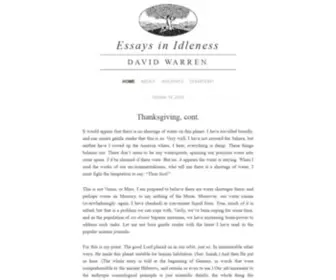 Davidwarrenonline.com(Essays in Idleness) Screenshot