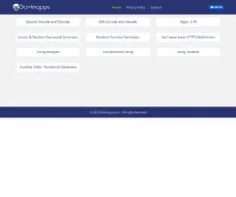 Davinapps.com(Smart online tools to make developers life easy) Screenshot
