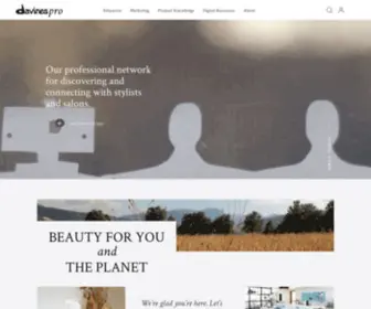 Davinesprofessional.com(Join the online network of sustainable salons) Screenshot