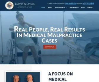 Davis-Davislaw.com(Texas Personal Injury & Medical Malpractice Lawyer) Screenshot