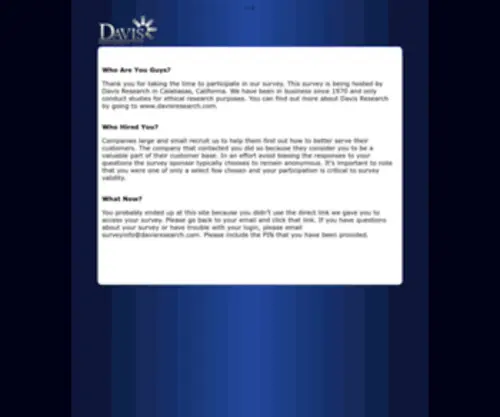 Davisreports.com(Davis Research Survox 10) Screenshot