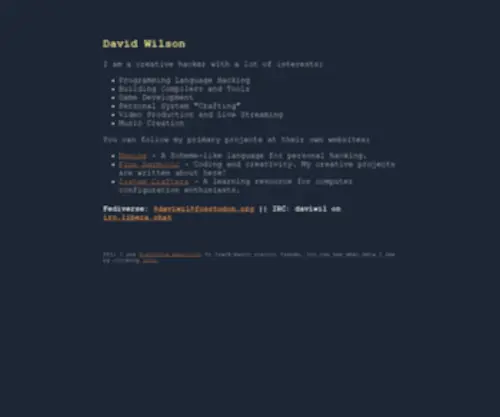 Daviwil.com(David Wilson) Screenshot