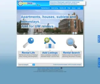 Dawgdigs.com(University of Washington Apartments Rental Housing and Sublease Search in Seattle) Screenshot