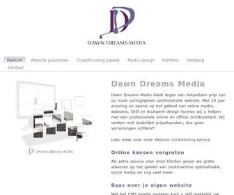 Dawndreams.com(Betaalbare websites en grafisch ontwerp voor starters) Screenshot