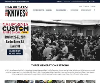 Dawsonknives.com(Dawson Knives and Swords 100% Made In America) Screenshot