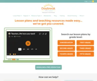 Daybreaklessonplans.com(Lesson Plans for Teachers and Parents) Screenshot