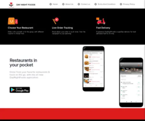 Daynightfoods.com(React App) Screenshot