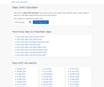 Daysuntil.net(Days Until Calculator) Screenshot