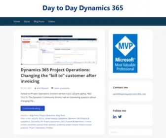 Daytodaydynamics365.com(Day to Day Dynamics 365 is about everyday tips and trick around Dynamics 365) Screenshot