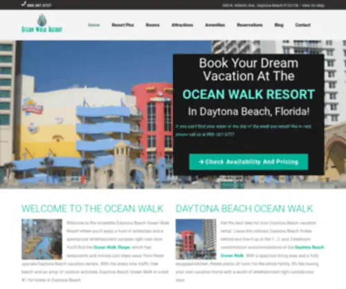 Daytonabeachoceanwalk.com(Daytona Beach Ocean Walk Resort) Screenshot