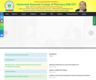 Dbcop.org(Dadasaheb Balpande College of Pharmacy (DBCOP)) Screenshot