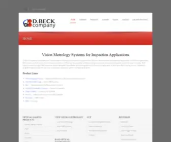 Dbeckcompany.com(Vision Metrology Systems for Inspection Applications D) Screenshot