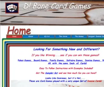 Dbonecardgames.com(DBone Games..The most unique set of card games on the market) Screenshot