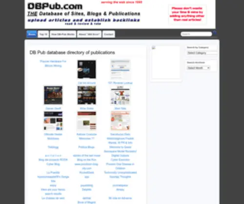 Dbpub.com(DB Pub database directory of publications) Screenshot