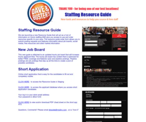 Dbresourceguide.com(Dave and Buster's Resource Guide Page) Screenshot