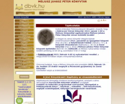DBVK.hu(Debreceni Városi Könyvtár) Screenshot