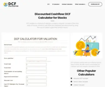 DCfcalculator.com(DCF Calculator or Discounted cashflow calculator) Screenshot