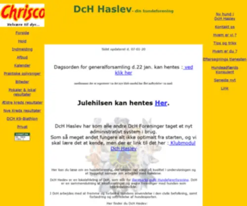 DCH-Haslev.dk(Hundetræning) Screenshot