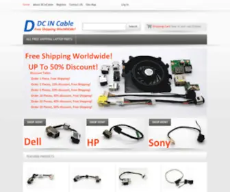 Dcincable.com(Free Shipping Laptop Power Jack DC IN Cable) Screenshot