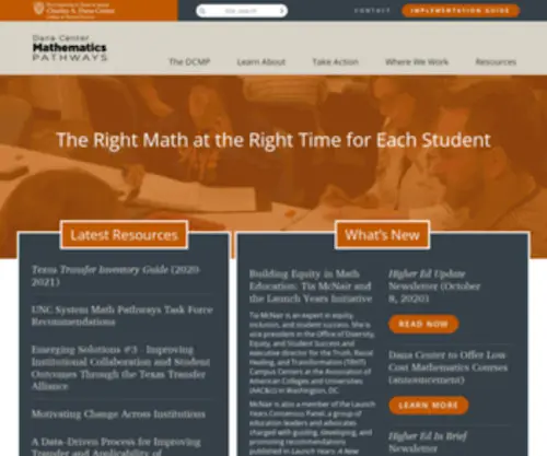 Dcmathpathways.org(Dana Center Mathematics Pathways) Screenshot