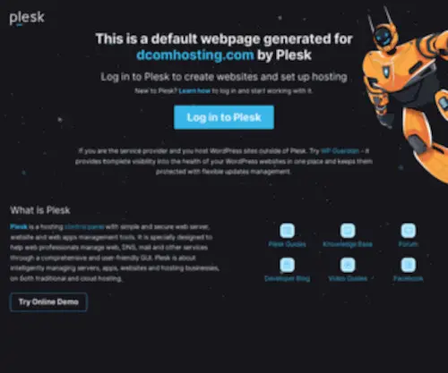 Dcomhosting.com(Domain Default page) Screenshot