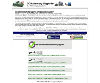 DDrmemoryupgrades.com(DDR Memory Upgrade) Screenshot