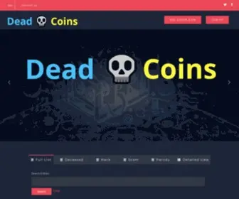Deadcoins.com(Deadcoins curated list of cryptocurrencies and ICOs) Screenshot