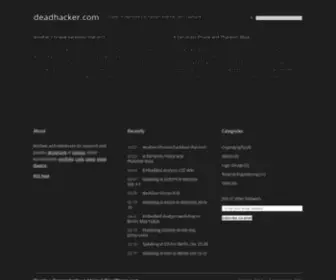 Deadhacker.com(Research repository of nathan andrew fain) Screenshot