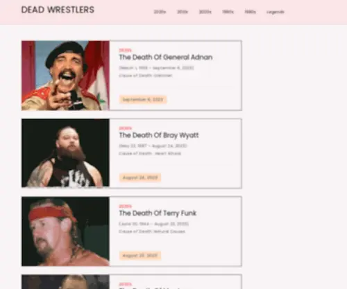 Deadwrestlers.net(Dead Wrestlers) Screenshot