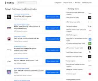 Dealdrop.com(Coupons, Promo Codes, Deals and Discounts) Screenshot