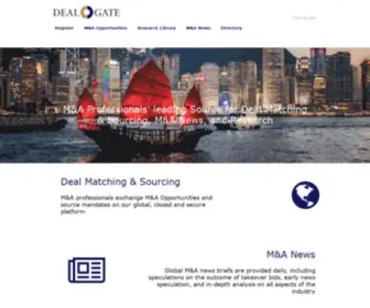 Dealgate.com(The global platform for M&A professionals) Screenshot