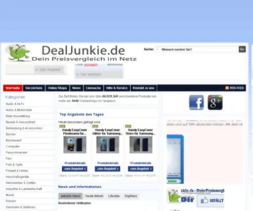 Dealjunkie.de(Dein Shopping Preisvergleich im Netz) Screenshot