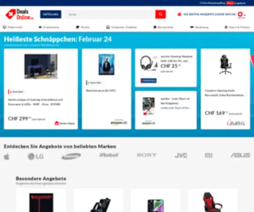 Dealsonline.ch(Beste Angebote und Preise online Switzerland) Screenshot