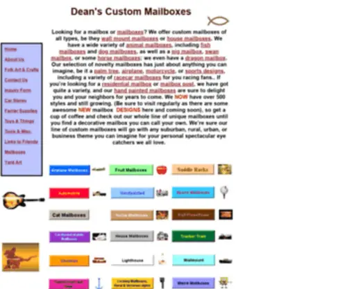 Deanscustommailboxes.com(Custom mailboxes) Screenshot