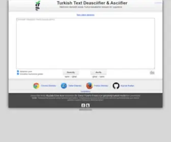 Deasciifier.com(Online Turkish Deasciifier) Screenshot