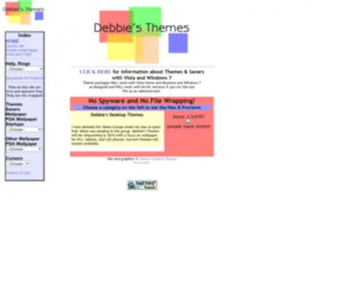 Debbiesthemes.com(Debbie's Desktop Themes) Screenshot