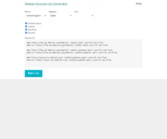 Debgen.xyz(Debian Sources List Generator) Screenshot