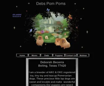 Debspompoms.com(Debs Pom Poms/AKC Teacup & tiy toy pom pups & AKC Yorkie pups in TX) Screenshot