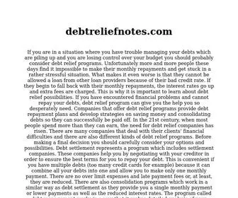 Debtreliefnotes.com(Debtreliefnotes) Screenshot